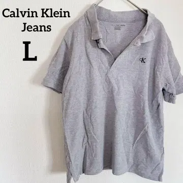 Calvin Klein Jeans [ L ] 그레이 피케 셔츠 심플