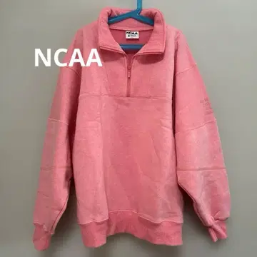 NCAA 하프 지퍼 플리스 네온 핑크