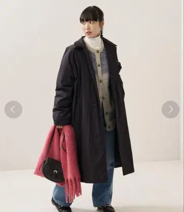 FREAK'S STORE 충전솜 스탠 칼라 롱 코트