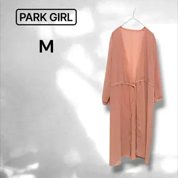 [ 파크걸 ] 가디건 겉옷 롱 기장 시어 비침 고급 핑크 M
