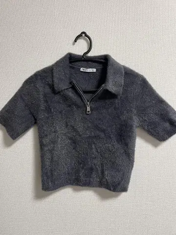 ZARA 반팔 그레이 스웨터