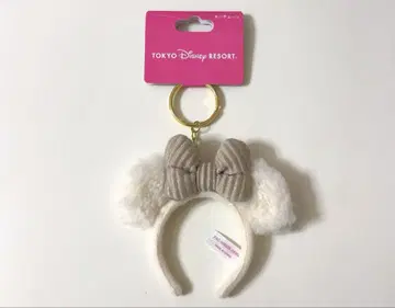 디즈니 머리띠 키링 키체인 복슬복슬 화이트