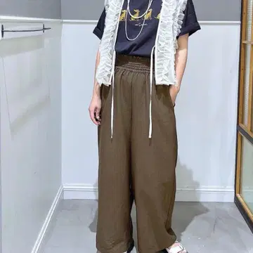 LEPSIM 렙심 개더 와이드 스트레이트 팬츠