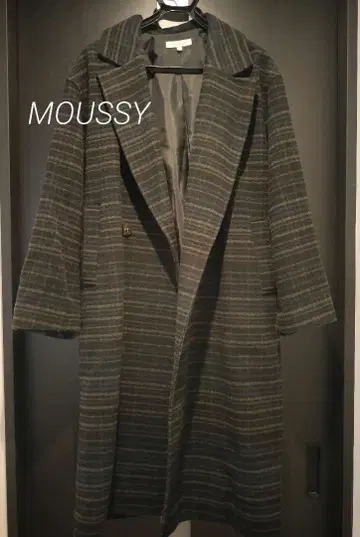 MOUSSY 체크 무늬 롱 코트 사이즈 1