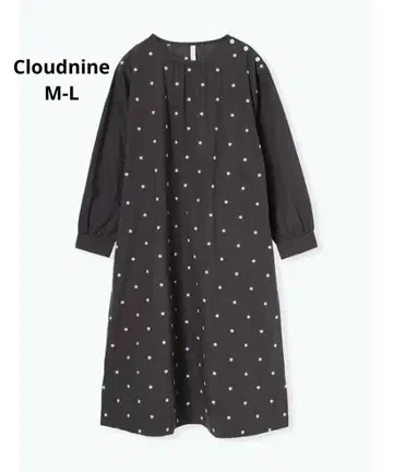 미니 꽃무늬 긴팔 플레어 원피스 블랙 cloudnine
