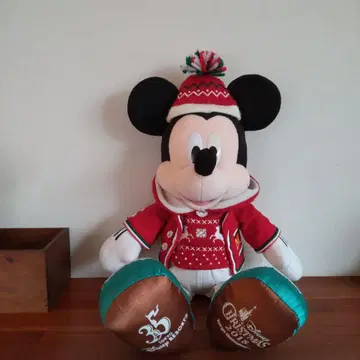 미키마우스 봉제 인형 크리스마스 35주년 디즈니랜드 구매 기념품