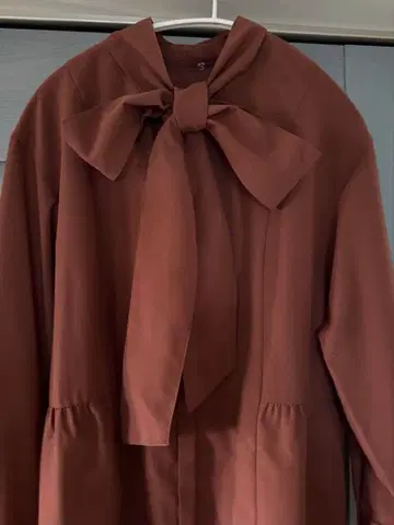 LOUNIE 루니 보타이 리본 블라우스 셔츠 레드 롱 기장