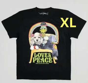 보리스 잡화점 T셔츠 LOVE & PEACE (BK) XL 사이즈