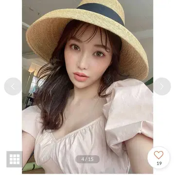 에이미 이스트 월 롱 리본 카사블랑카 햇 베이지