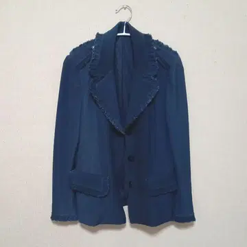 LA MODA GOJI 프린지 테일러드 자켓 네이비 이타리야 새상품급