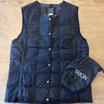 TAION 여성용 블랙 다운 베스트 XL