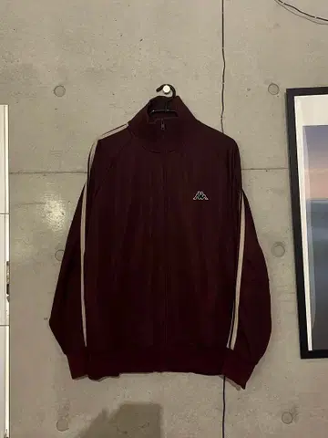Kappa 버건디 집업 자켓 트랙 자켓