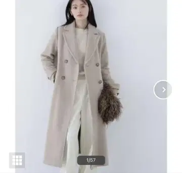 NATURAL BEAUTY BASIC 베이지 더블 브레스트 코트