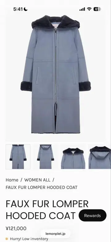 Lemonplet FAUX FUR LOMPER HOODED COAT