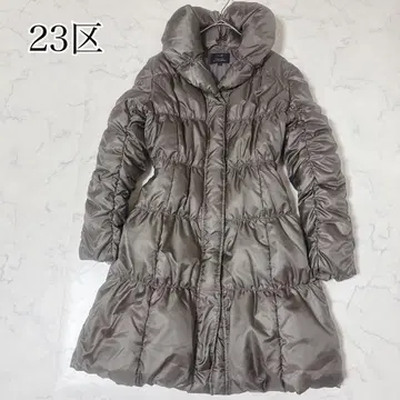 23구 롱 코트 다운 코트 카키 그레이