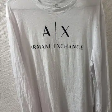 Armani Exchange 화이트 M 슬림 긴팔 티셔츠