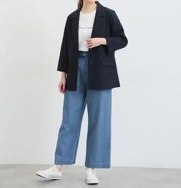 시원한 8부 소매 더블 루즈 테일러드, 허니즈 M/L 사이즈