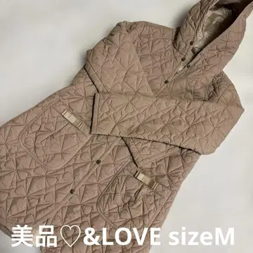 새상품급 &LOVE 아 퀼팅 자켓 브라운 베이지 M 리본
