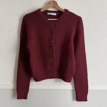 ZARA 버건디 니트 가디건