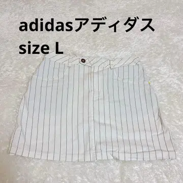 adidas 아디다스 스트라이프 미니 스커트 화이트 L