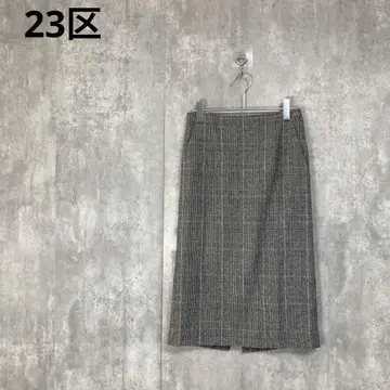 [ 23구 ] 울 블렌드 글렌체크 타이트 스커트 미디 스커트 36