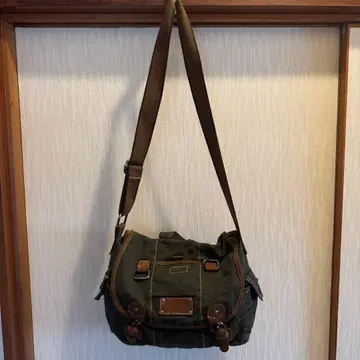 레트로 빈티지 올리브 그린 숄더백