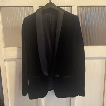 UNITED ARROWS 블랙 벨벳 테일러드 자켓