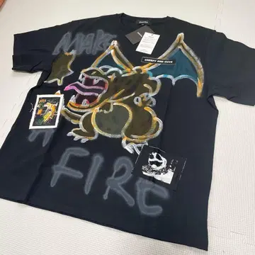 새상품 guernika Paint T-Shirt 포켓몬 리자몽 XL