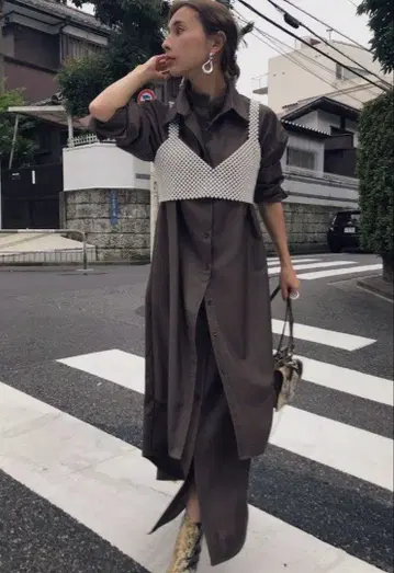 UNDRESSED LAYERED SHIRT DRESS 아메리빈티지
