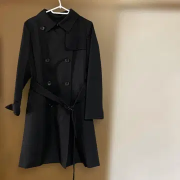 ESPRITMUR 블랙 더블 브레스트 트렌치코트 택 포함 미사용