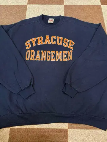 구제 오버 사이즈 로고 맨투맨 오렌지 네이비 3XL