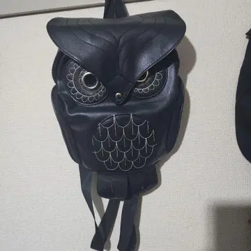 올빼미 디자인 백팩 블랙