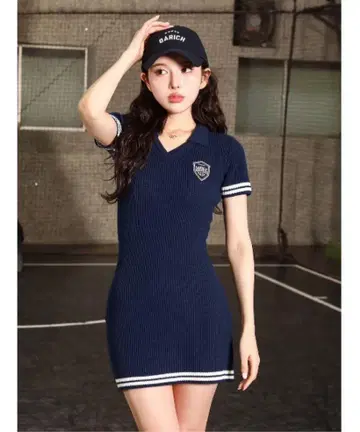 [ Darich ] 엠블럼 폴로 니트 원피스 F-L