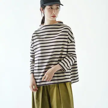 나루 NARU 데라베 저지 보더 보틀넥 T셔츠컷소 미사용 새상품