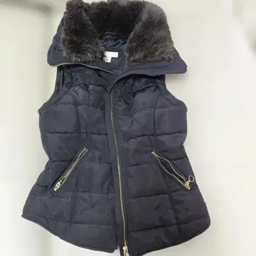 블랙, 퍼 포함 다운 베스트