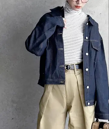 코튼&데님 자켓 L 인디고 블루