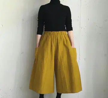 얀마 산업 아이즈 목화 가우초 팬츠 큐롯 겨자색