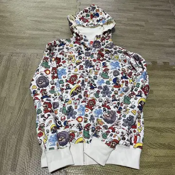 마리오 캐릭터 프린트 후드티 사이즈 S