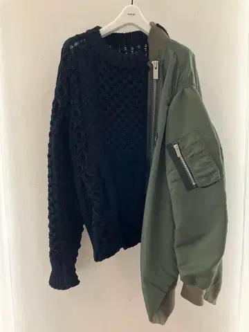 sacai 니트 도킹 MA-1 자켓 사이즈 2