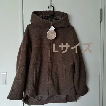 브라운 후드 부착 보아 자켓