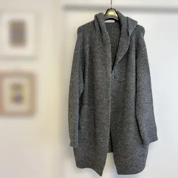 [ 레어 새상품급 ] 투모로우랜드 KNOTT 알파카 니트 코트 후드 부착