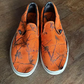 VANS 오렌지 카모플라쥬 슬립온