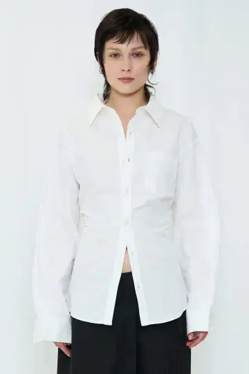 2WAY BUTTON BIG SHIRT / WHITE