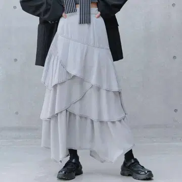 pageboy 스티치 플리츠 프릴 스커트