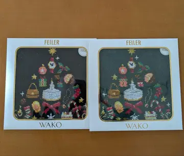와코 한정 페이 타월 손수건 WAKO TREE 그린 & 블랙