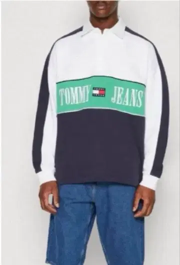 무료배송 새상품 TOMMY HILFIGER 로고 컬러 블록 T셔츠 XL