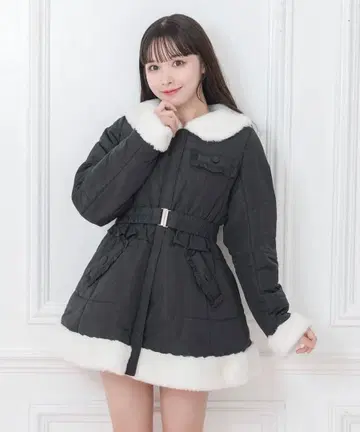 Honey Cinnamon / 백리본 벨트 패딩 자켓