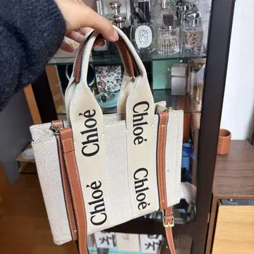 끌로에 캔버스 핸드백 베이지