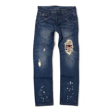British glitter painted denim y2k 갸루