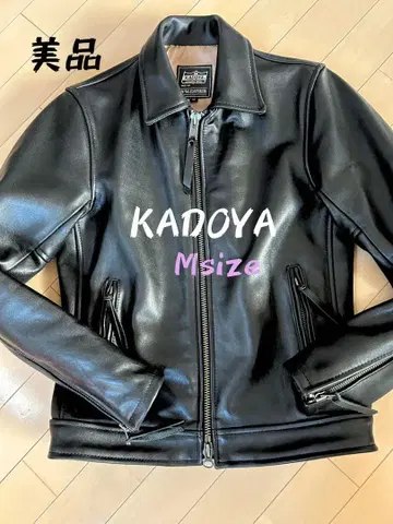 KADOYA M 사이즈 블랙 가죽 자켓 라이더 자켓
